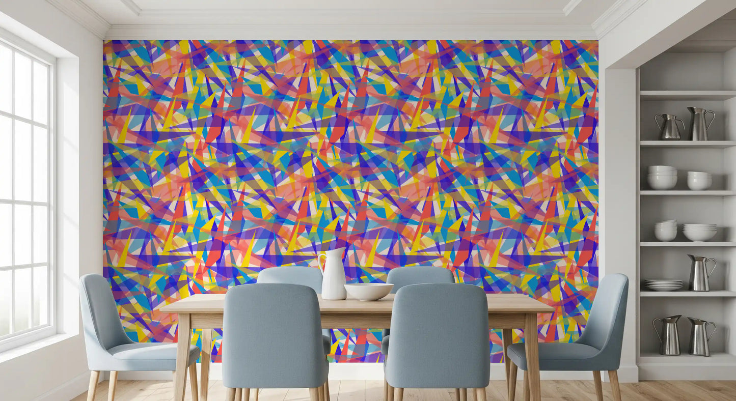 Papier peint abstrait à fragmentation prismatique