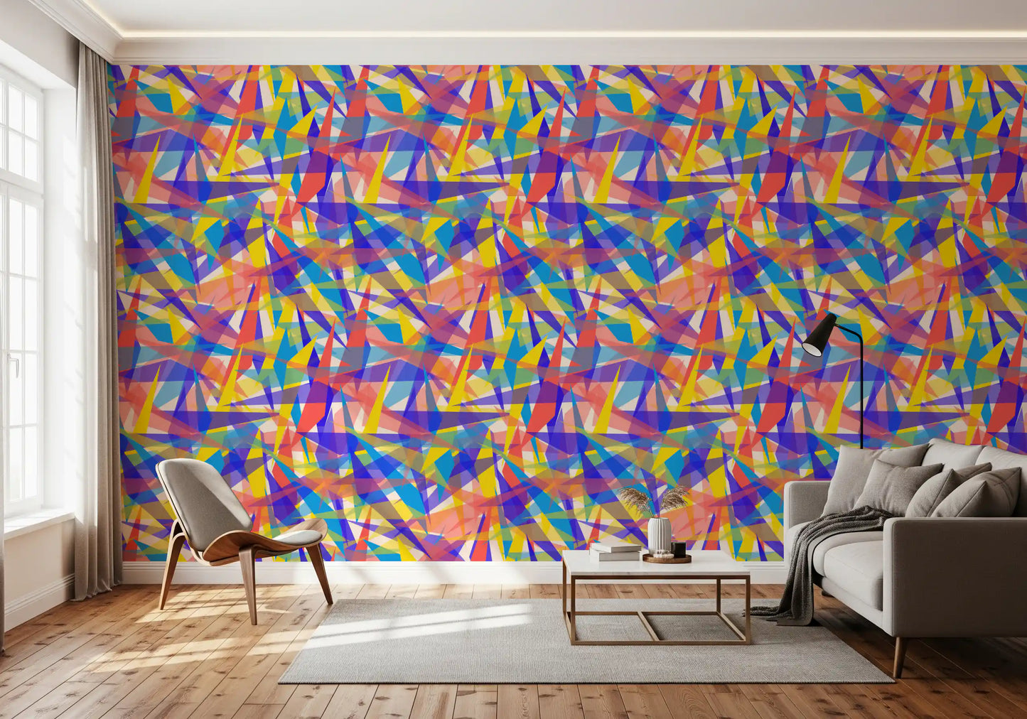Papier peint abstrait à fragmentation prismatique