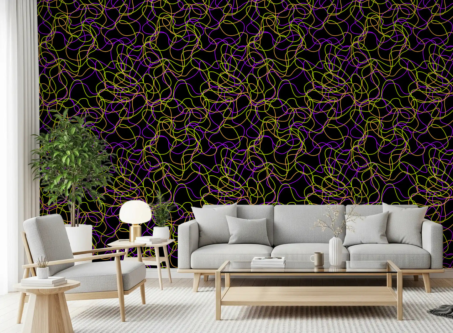 Tangled Glow – modern kunstbehang