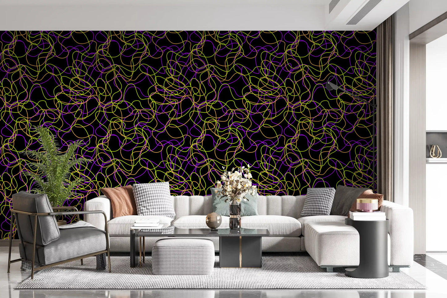 Tangled Glow – modern kunstbehang