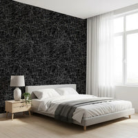Abstract monochroom behang met een verstrengeld web