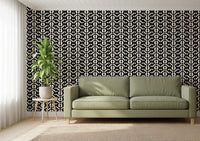 Papel pintado de curvas monocromáticas entrelazadas