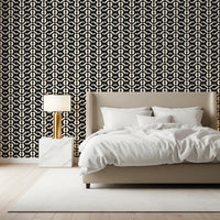 Papel pintado de curvas monocromáticas entrelazadas