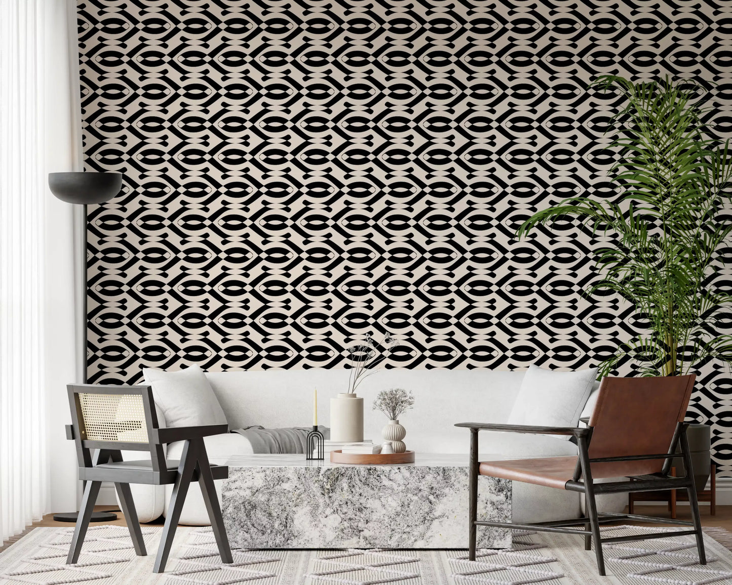 Minimalistisch lineair harmonie-behang