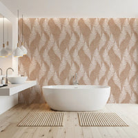 Rustieke botanische wandbekleding met silhouet van varens