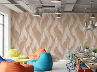 Rustieke botanische wandbekleding met silhouet van varens