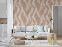 Rustieke botanische wandbekleding met silhouet van varens