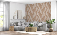 Rustieke botanische wandbekleding met silhouet van varens
