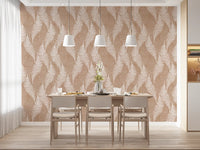Rustieke botanische wandbekleding met silhouet van varens