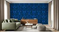 Papel tapiz con patrón de arte folclórico «Cobalt Folklore»