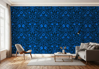 Papel tapiz con patrón de arte folclórico «Cobalt Folklore»