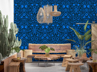Papel tapiz con patrón de arte folclórico «Cobalt Folklore»