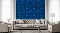 Papel tapiz con patrón de arte folclórico «Cobalt Folklore»