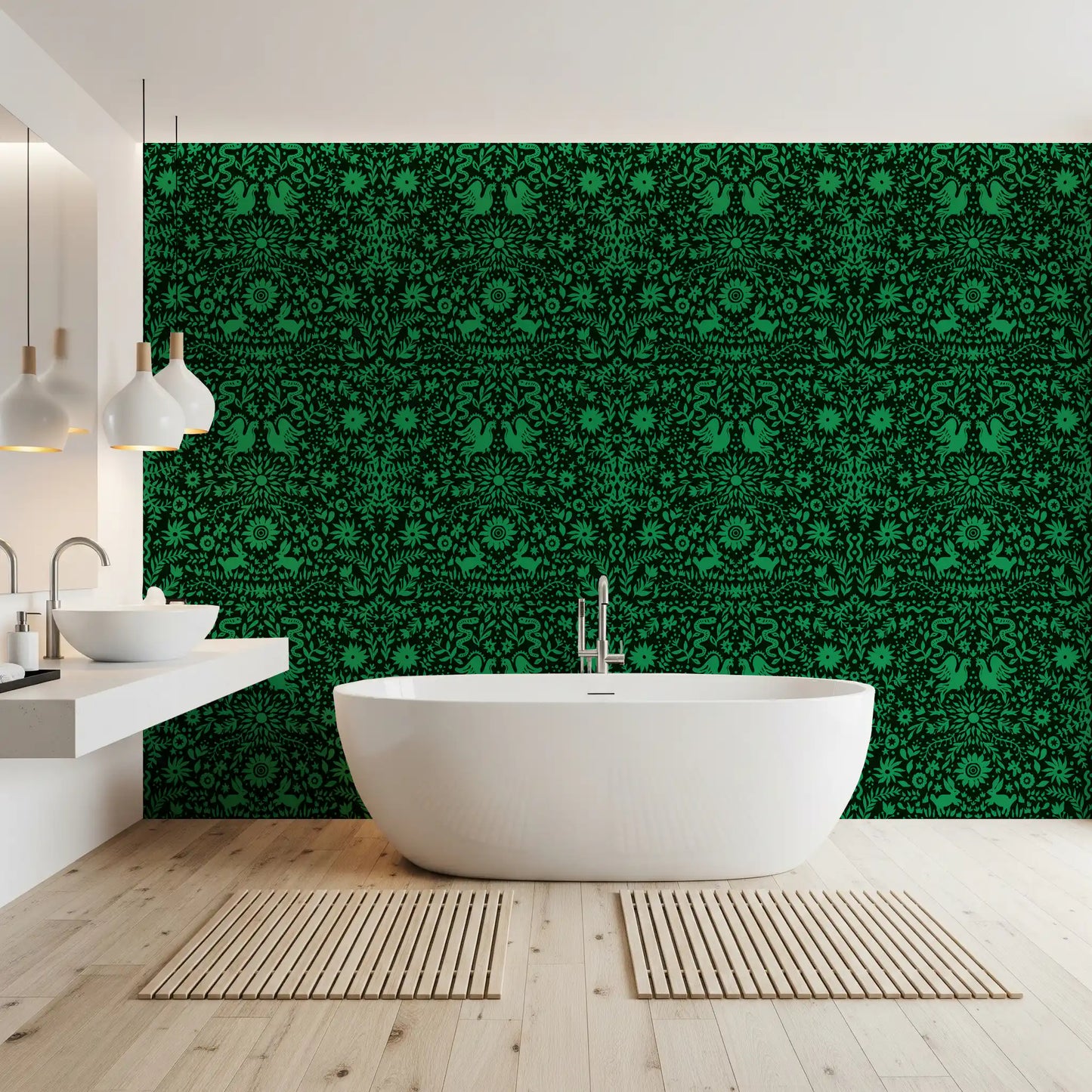 Papel pintado botánico Cuento popular del bosque