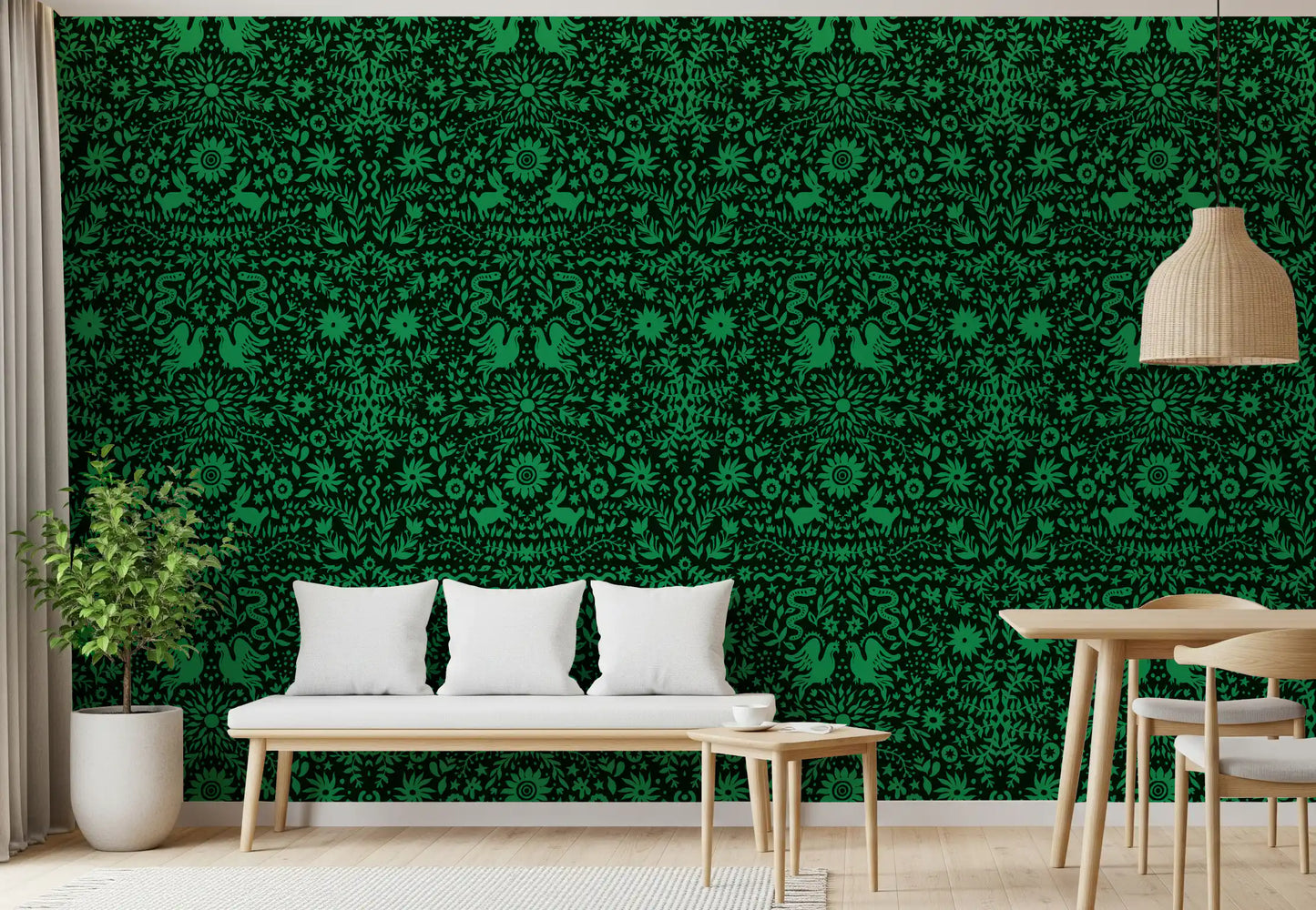 Papel pintado botánico Cuento popular del bosque