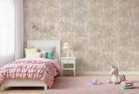 Rustieke botanische varenprintbehang