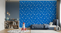 Minimalist Aquatic Blue Print Wallpaper⁠
