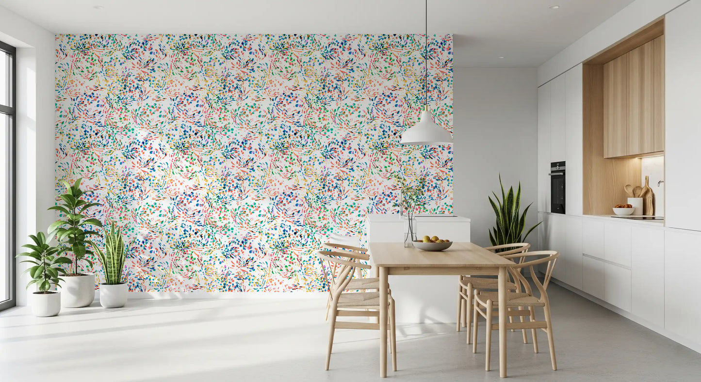 Papier peint à confettis abstraits aux couleurs éclatantes
