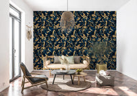 Midnight Flora Brushwork-Tapete