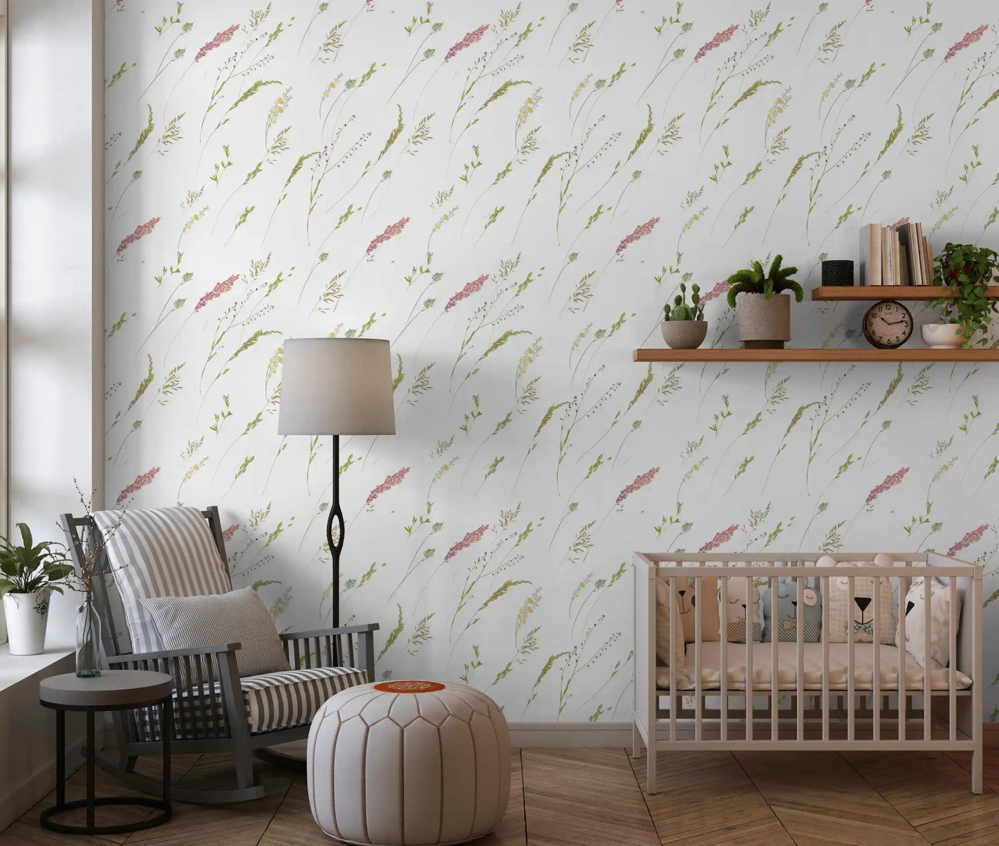Rustic Meadow Sprigs -tapetti