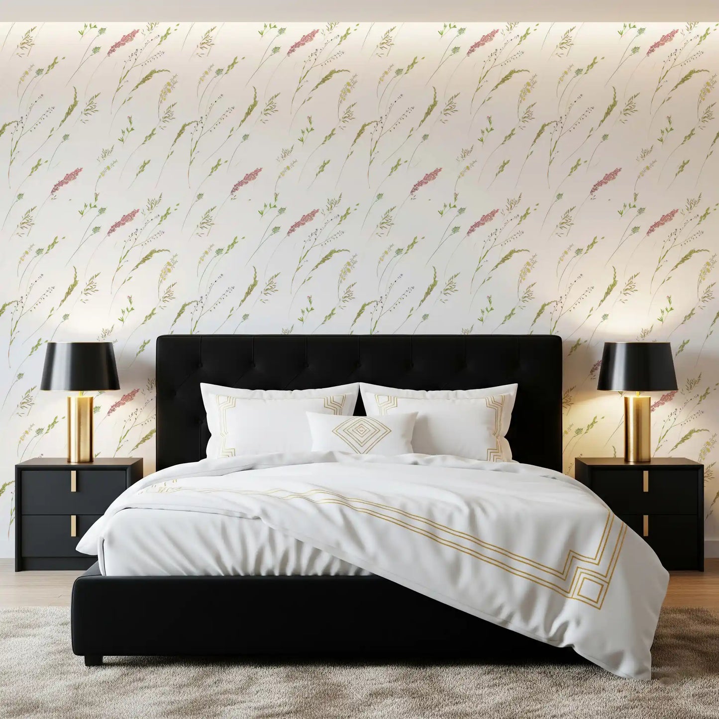 Rustic Meadow Sprigs -tapetti