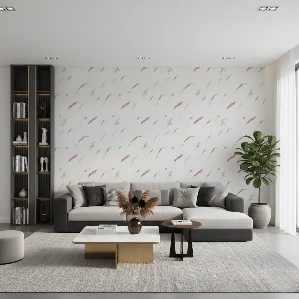 Papel pintado de tallos botánicos etéreos
