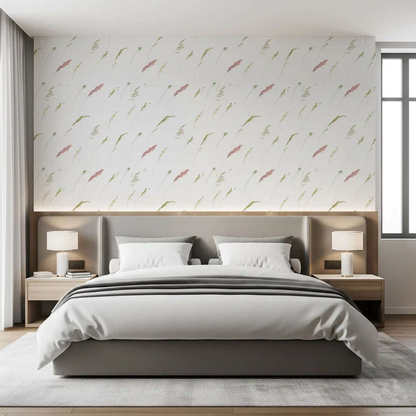 Papel pintado de tallos botánicos etéreos