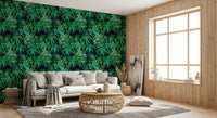 Papier peint Verdant à motif de canopée de palmiers tropicaux