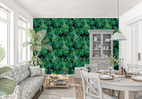 Papier peint Verdant à motif de canopée de palmiers tropicaux