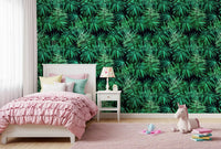 Papier peint Verdant à motif de canopée de palmiers tropicaux