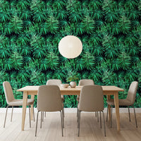 Papier peint Verdant à motif de canopée de palmiers tropicaux