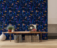 Papier peint Painted Harmony bleu nuit