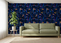 Papier peint Painted Harmony bleu nuit