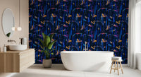 Papier peint Painted Harmony bleu nuit
