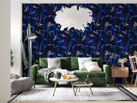 Papier peint Painted Harmony bleu nuit