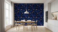 Papier peint Painted Harmony bleu nuit