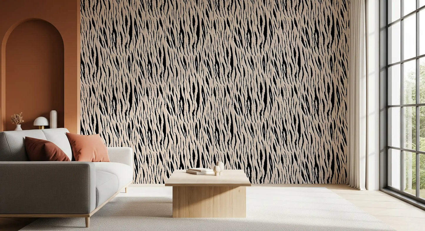 Abstrakt tapet med zebrastribet tekstur
