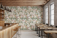 Papier peint vintage avec sentier d’orchidées botaniques