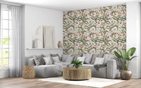 Papier peint vintage avec sentier d’orchidées botaniques