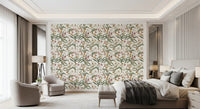 Papier peint vintage avec sentier d’orchidées botaniques