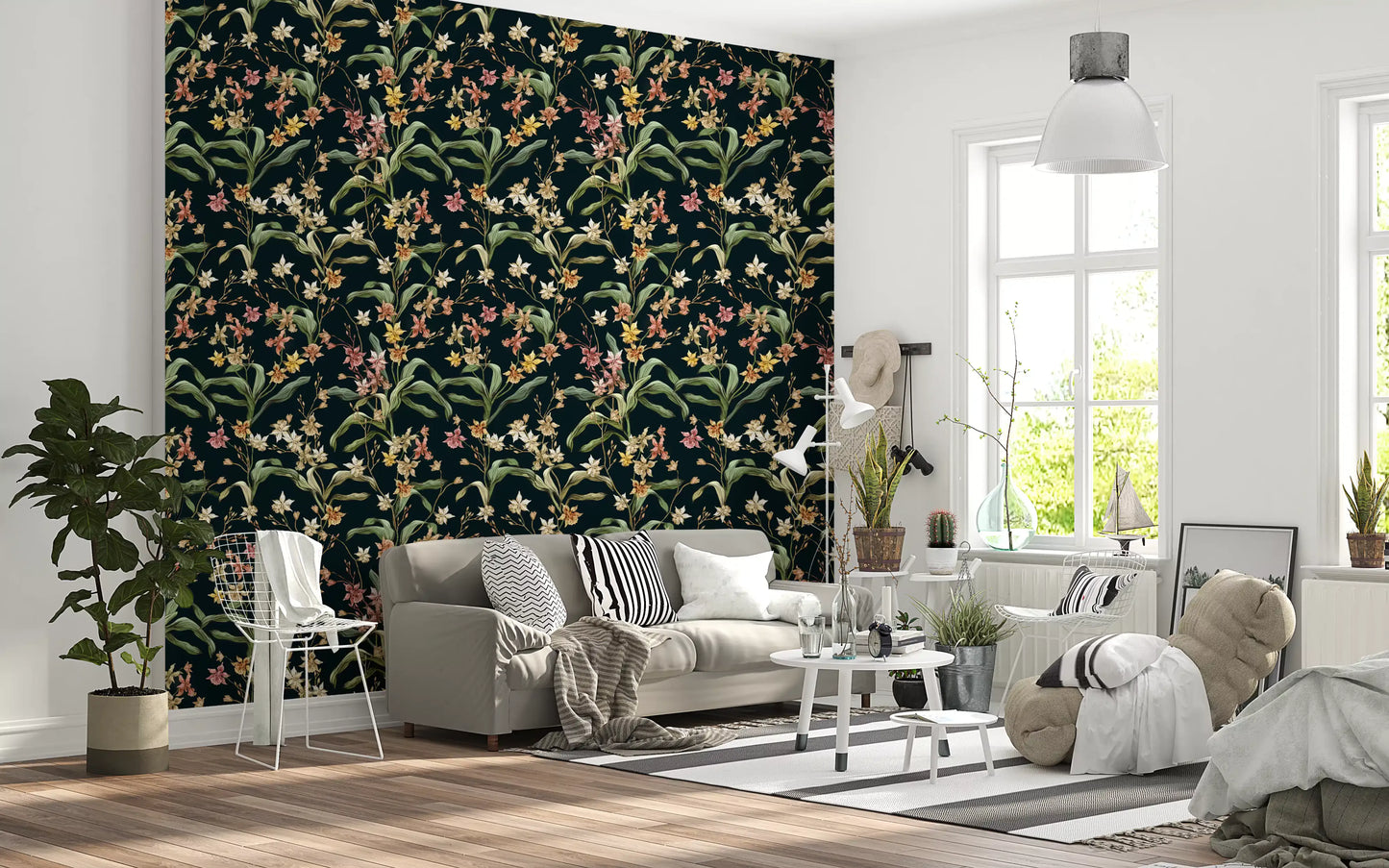 Midnight Botanical Orchard Wallpaper⁠