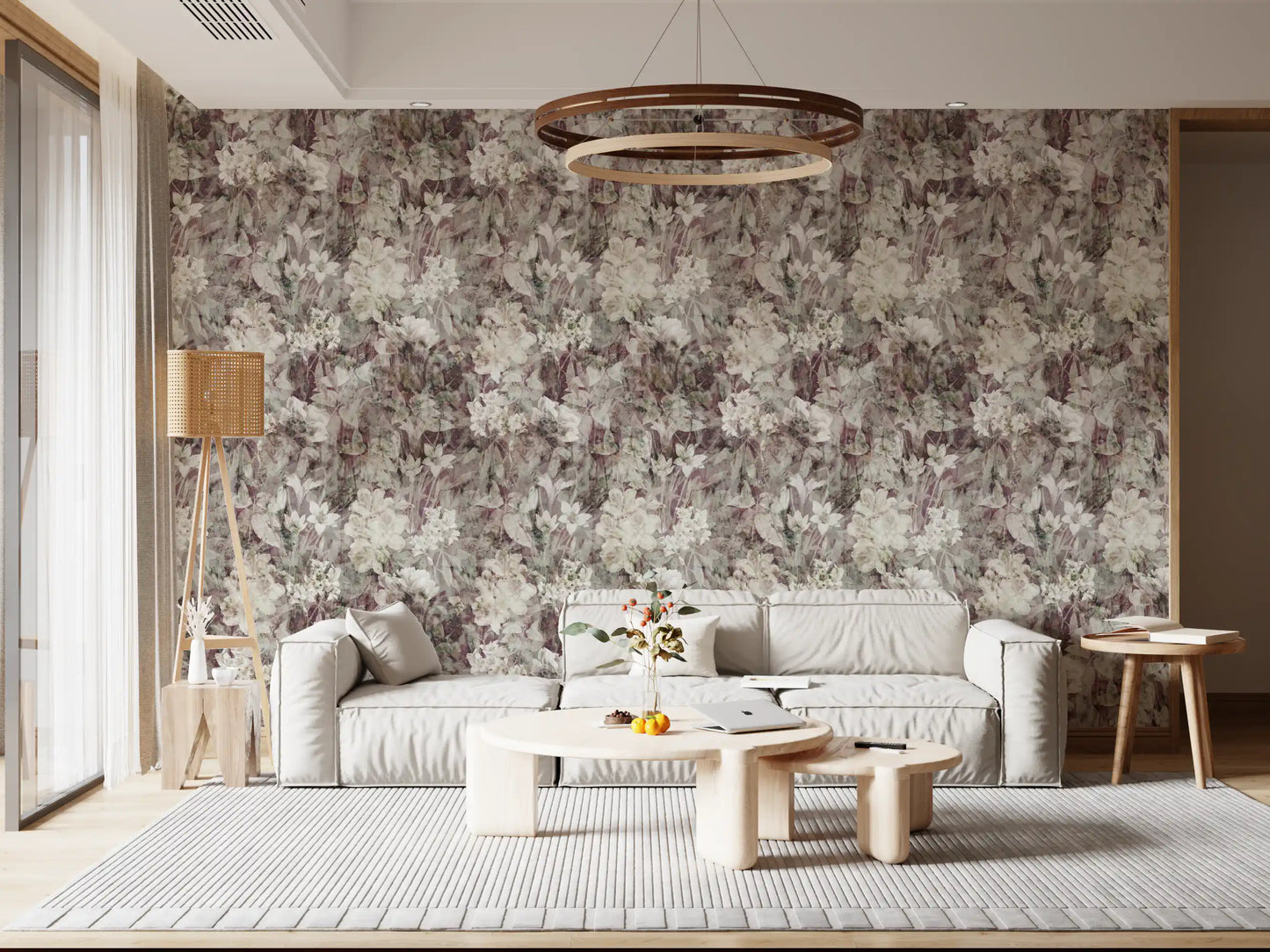 Ethereal Botanical Distressed Garden Wallpaper⁠