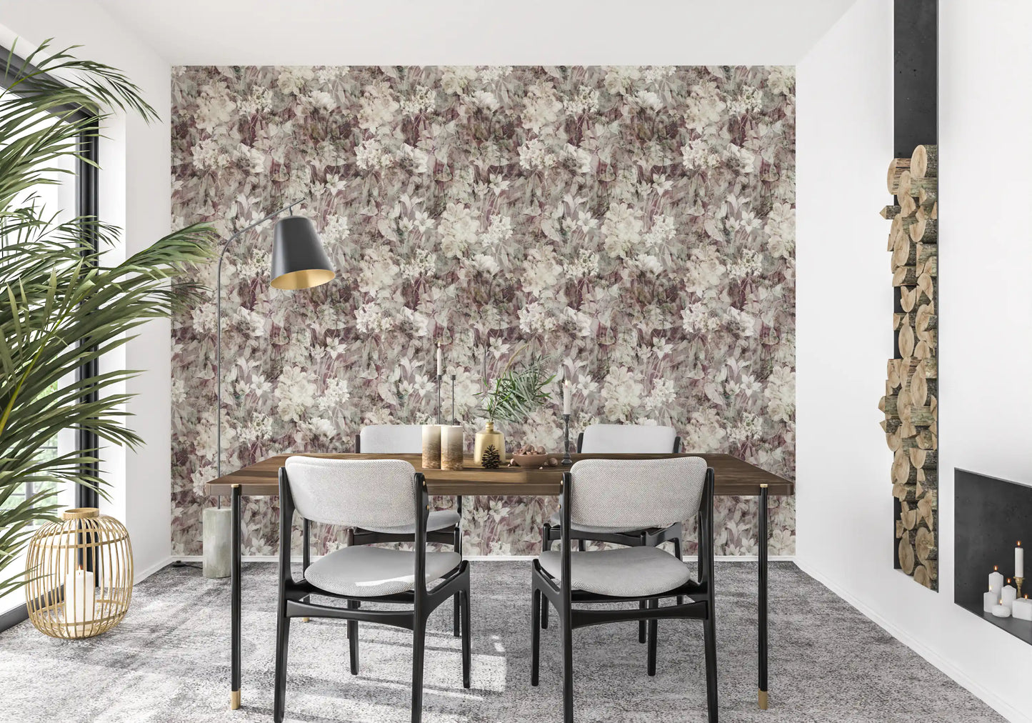 Ethereal Botanical Distressed Garden Wallpaper⁠