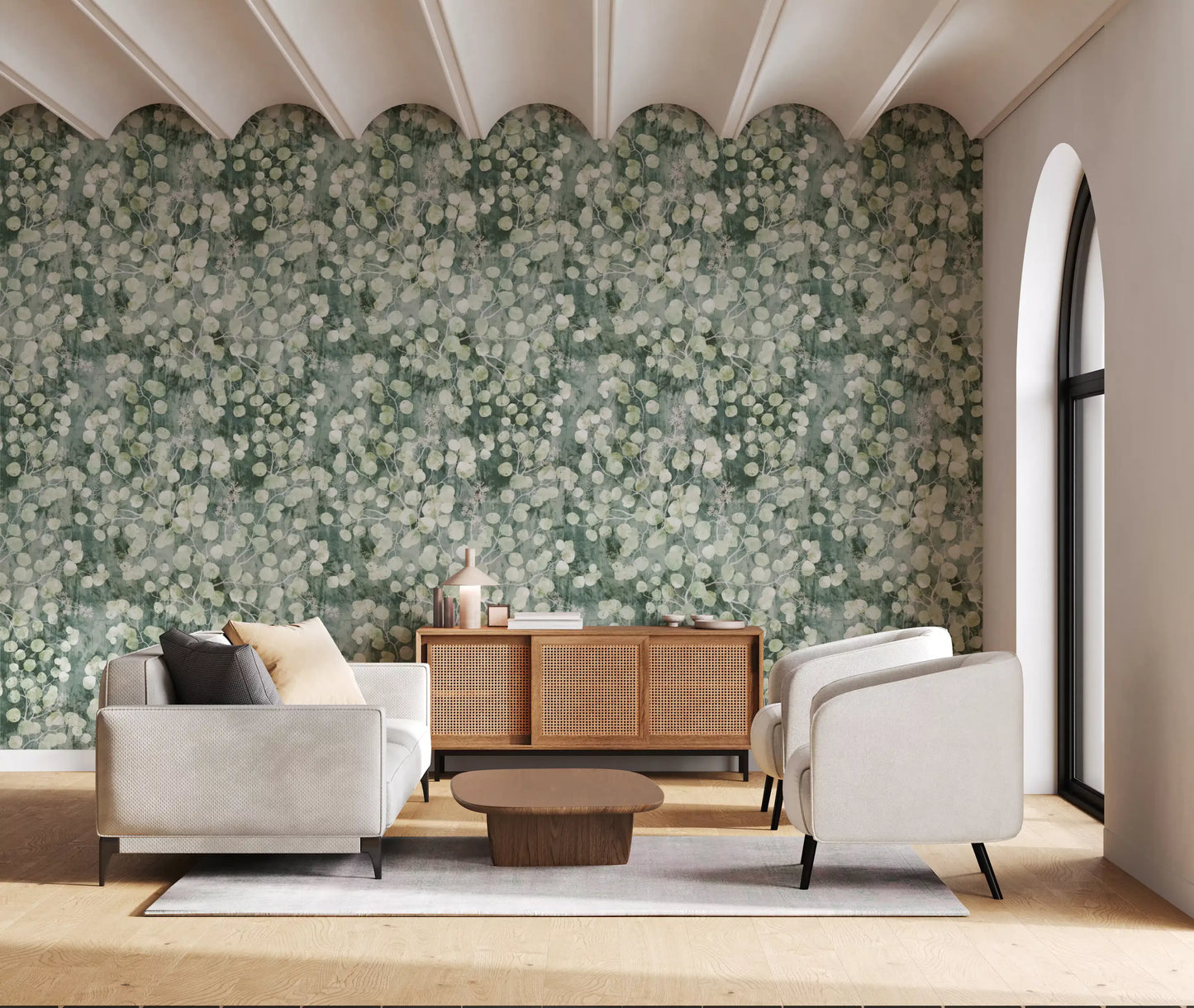 Eucalyptus Mist Brushstroke Wallpaper⁠