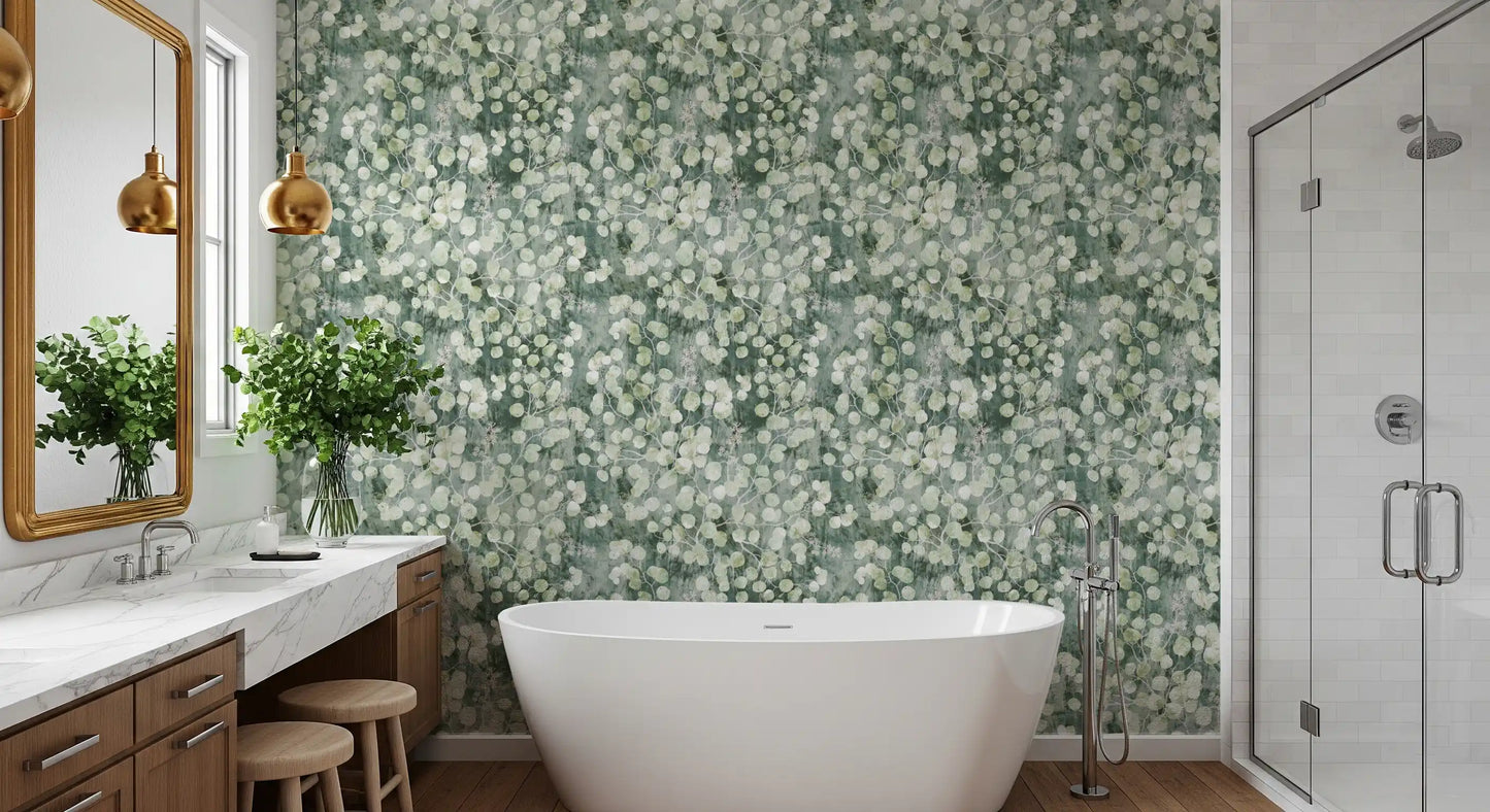Eucalyptus Mist Brushstroke Wallpaper⁠
