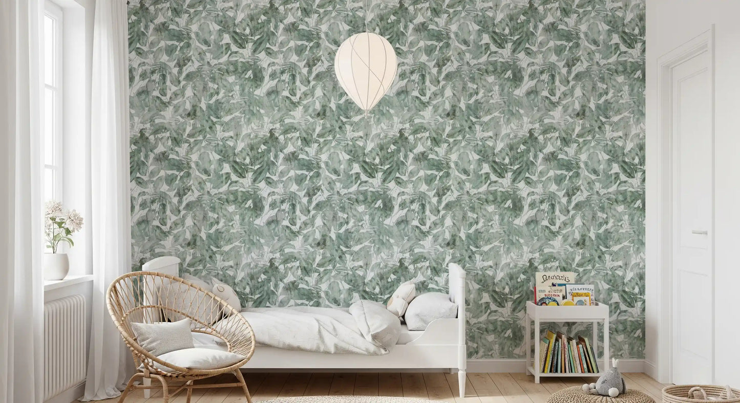 Sage Botanical Forest Print Wallpaper⁠