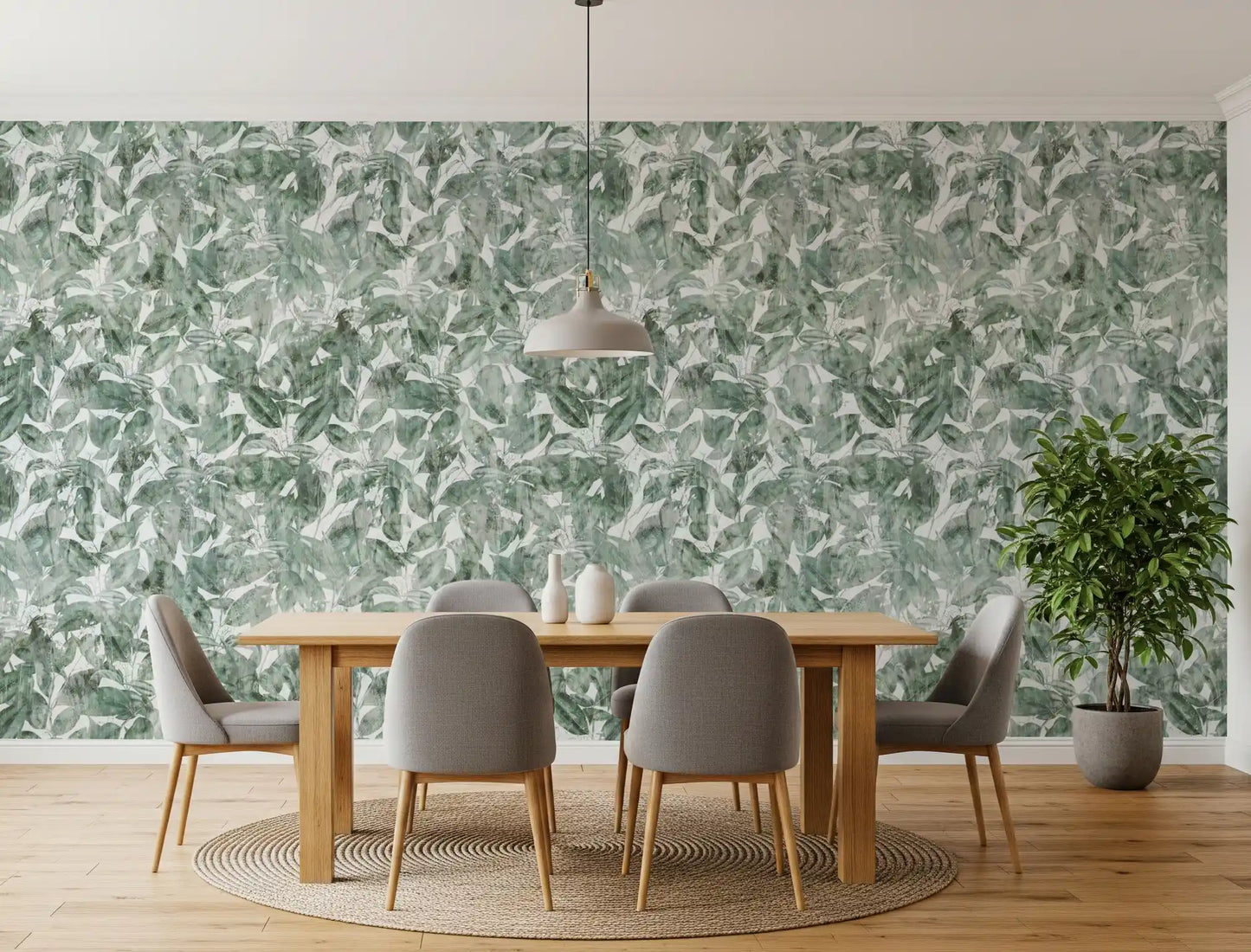 Sage Botanical Forest Print Wallpaper⁠