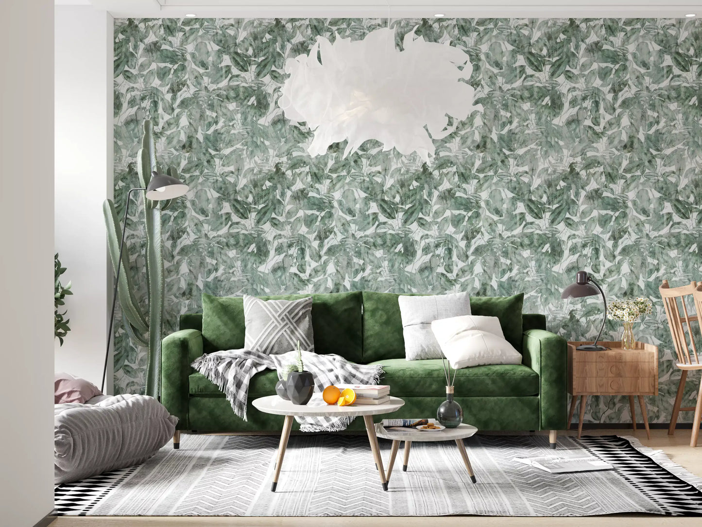 Sage Botanical Forest Print Wallpaper⁠