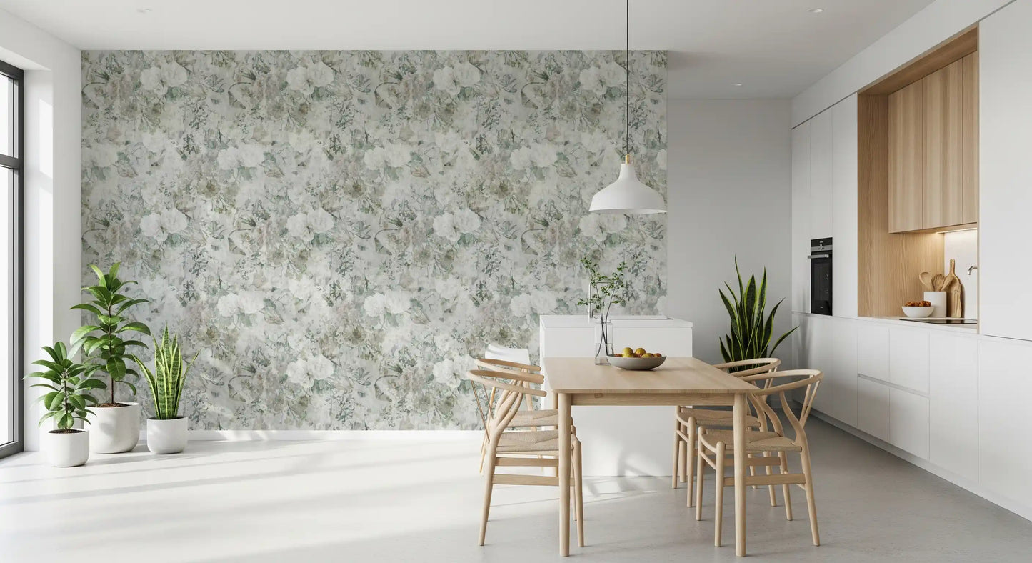 Misty Botanical Meadow Wallpaper⁠