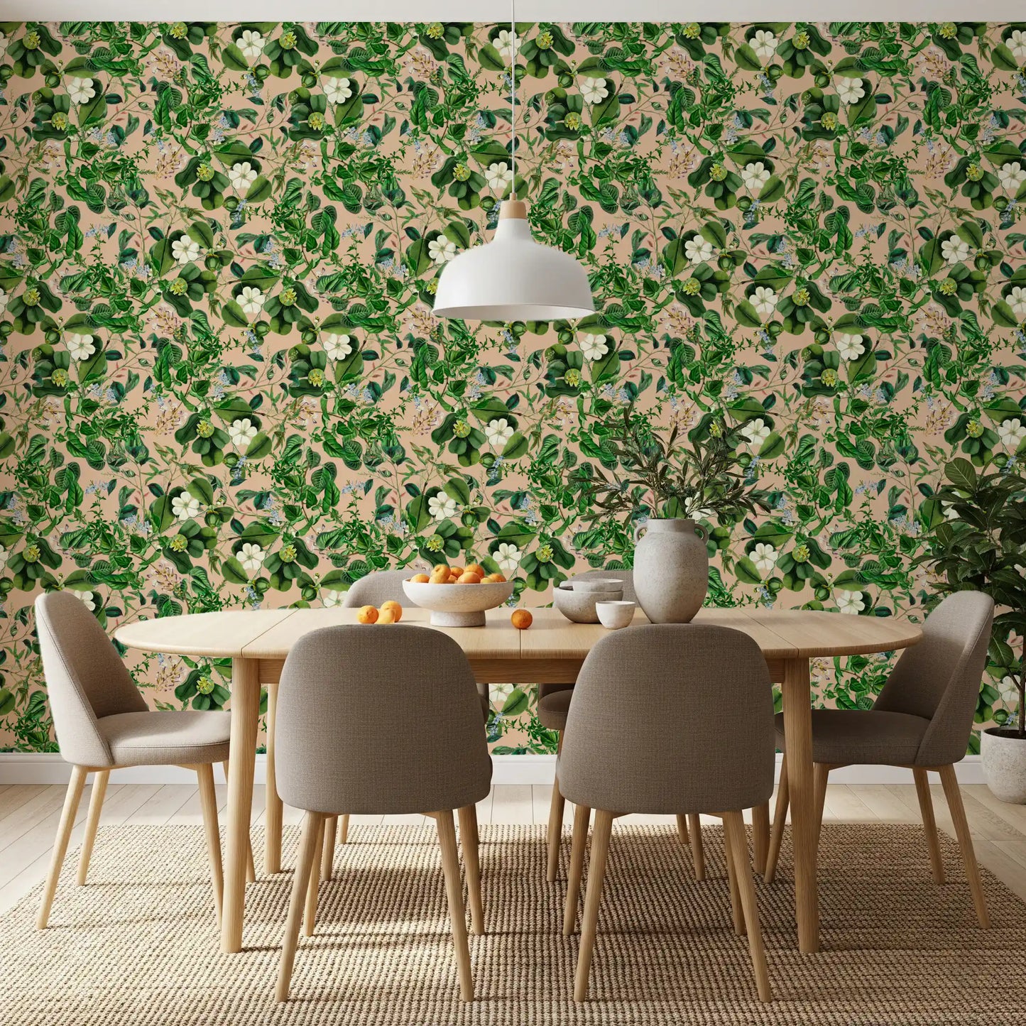 Vintage botanisk løvtapet
